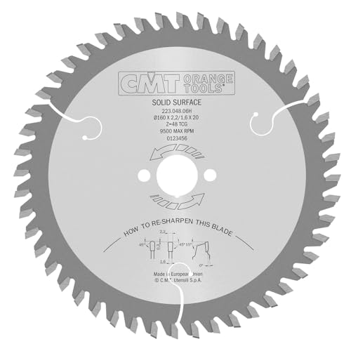 CMT Orange Tools 223.048.06H - Kreissägeblattf für Mineralwerkstoffe HW D=160x2.2/1.6x20 Z=48 MTCG von CMT