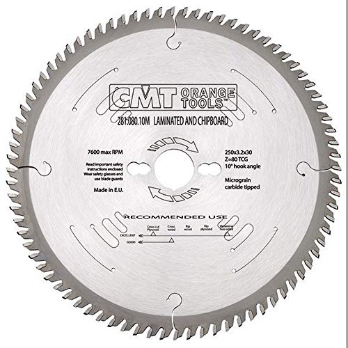 CMT Orange Tools 281.060.10M - Kreissägeblatt für Laminat und Spanholz HW 250x3.2/2.2x30 Z60 TCG 10pos von CMT
