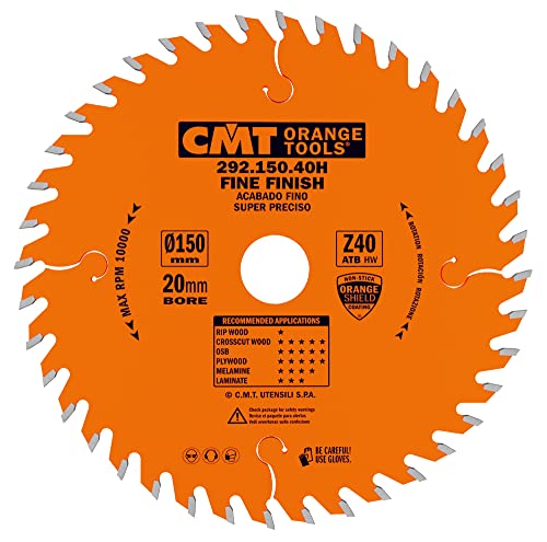 CMT Orange Tools Kreissägeblatt Feinschnitt HW 150 x 2,4 / 1,4 x 20 Z=40 15° ATB - 292.150.40H - für Querschnitte CMT Orange Tools Kreissägeblatt Feinschnitt HW 150 x 2,4 / 1,4 x 20 Z=40 15° ATB - 292.150.40H - für Querschnitte von CMT ORANGE TOOLS