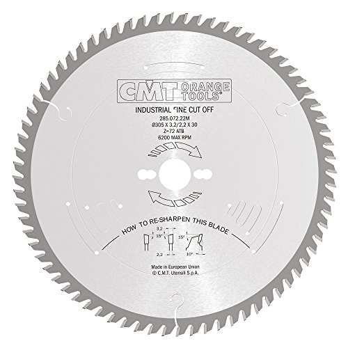CMT Orange Tools Kreissägeblatt HW 305 x 3,2 / 2,2 x 30 Z=72 15° ATB - 285.072.22M - für Querschnitte / Feinschnitte CMT Orange Tools Kreissägeblatt HW 305 x 3,2 / 2,2 x 30 Z=72 15° ATB - 285.072.22M - für Querschnitte / Feinschnitte von CMT