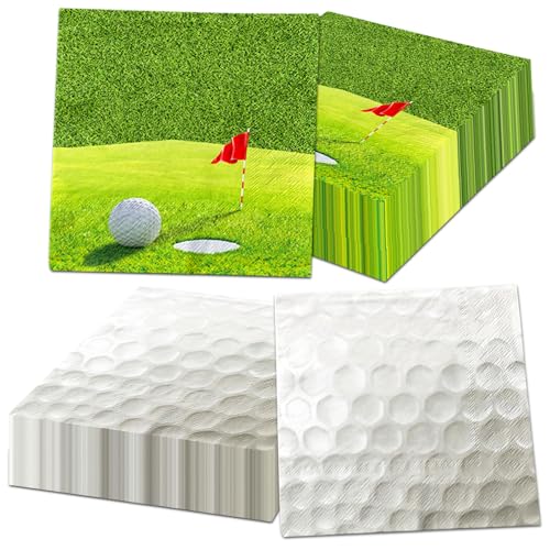 Golf Party Dekorationen - 40 Stück Golf Themed Servietten Loch in Einem, Golf Einweg-Papierservietten für Sport Party Supplies von CMUSKO