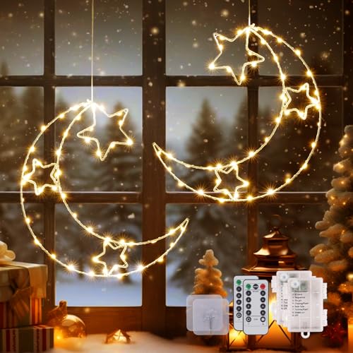 100 LED Sterne Weihnachtsbeleuchtung Fenster, 8 Modi Weihnachtsdeko Fenster mit Fernbedienung & Timer - Batterie Lichterkette Fenster Weihnachtsstern Fenster mit 2 Klebehaken für Innen (2 Stück) 100 LED Sterne Weihnachtsbeleuchtung Fenster, 8 Modi Weihnachtsdeko Fenster mit Fernbedienung & Timer - Batterie Lichterkette Fenster Weihnachtsstern Fenster mit 2 Klebehaken für Innen (2 Stück) von CMYK