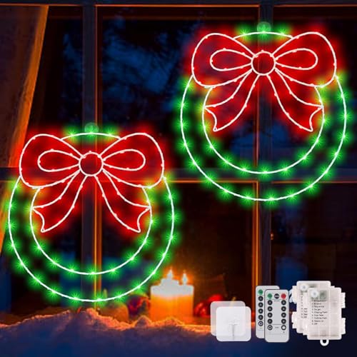 170 LED Weihnachtsdeko Fenster, 8 Modi Warmweiß Weihnachtsbeleuchtung Fenster, Kranz Lichtervorhang Batteriebetriebene mit Fernbedienung und Timer für Weihnachten Deko, Party, Balkon, Garten (2 Stück) 170 LED Weihnachtsdeko Fenster, 8 Modi Warmweiß Weihnachtsbeleuchtung Fenster, Kranz Lichtervorhang Batteriebetriebene mit Fernbedienung und Timer für Weihnachten Deko, Party, Balkon, Garten (2 Stück) von CMYK