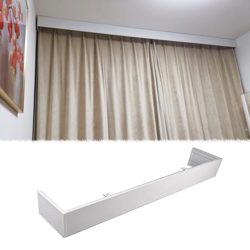 CMYUN Gardinenschiene Deckenmontage/Wandmontage Vorhang-Schieberahmen, Verdunkelung Weißer Gardinenstangen-Rahmen mit Schrauben, Nur Jalousie-Volantbretter(Ceiling Mount,5.2m(17.1ft)) von CMYUN