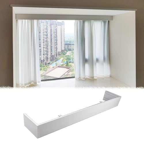 CMYUN Gardinenschiene Verdunkelungsvorhang für Fenster, Decken-/Wandmontage, Rollo-Volant Ohne Schiene, Aluminium-Rollostangen-Abdeckkasten, Balkon-Badezimmer(Ceiling Mount,4.2m(13.8 ft)) von CMYUN