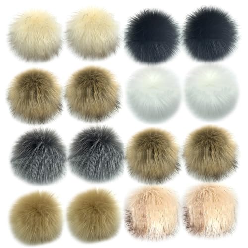16pcs pom poms, 4 Zoll weiche flauschige Kunstpelze Pom Poms mit elastischer Schleife für Hüte Schlüsselanhänger Schals Handschuhe Beutelzubehör.. 16pcs pom poms, 4 Zoll weiche flauschige Kunstpelze Pom Poms mit elastischer Schleife für Hüte Schlüsselanhänger Schals Handschuhe Beutelzubehör.. von CNAFGBGG