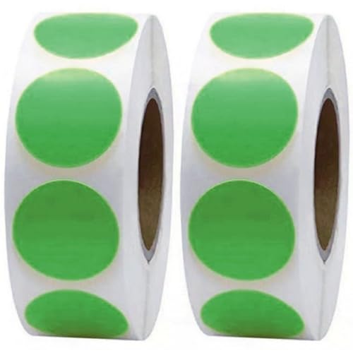 2 Rollenaufkleber Punkte, 1000 PCS Runde Punktaufkleber 1 Zoll, selbstklebende DOT-Aufkleber, beschreibbare Label-Aufkleber für Umschlag, Handwerk, Schulprojekte, Grün 2 Rollenaufkleber Punkte, 1000 PCS Runde Punktaufkleber 1 Zoll, selbstklebende DOT-Aufkleber, beschreibbare Label-Aufkleber für Umschlag, Handwerk, Schulprojekte, Grün von CNAFGBGG