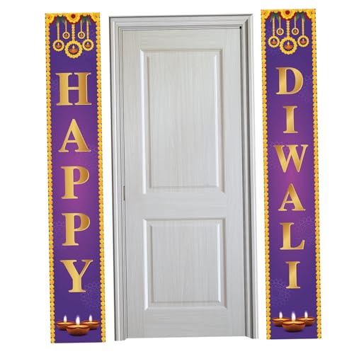 CNAFGBGG Diwali Dekorationen Happy Diwali Banner 71x12 Zoll Außentoor Veranda Happy Zeichen Indisches Festival der Lichter Dekor und Vorräte für den Heimstil 1 ... von CNAFGBGG