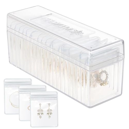 CNAFGBGG Klarer Schmuck Organizer staubdes klare Schmuckschatulle mit 20 Anti -Jurnis -Beutel tragbarer Aufbewahrungskoffer -Reiseorganisator für Ohrringe, Ringe, Halsketten Geschenk CNAFGBGG Klarer Schmuck Organizer staubdes klare Schmuckschatulle mit 20 Anti -Jurnis -Beutel tragbarer Aufbewahrungskoffer -Reiseorganisator für Ohrringe, Ringe, Halsketten Geschenk von CNAFGBGG