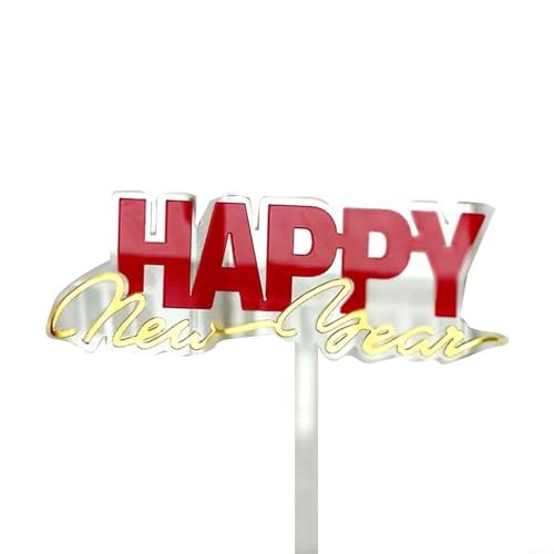 Glitzernde Dekoration, heben Sie sich auf Ihrem Kuchen hervor, festliche Note für Ihre Feier 2024 Happy New Year, Acryl-Kuchenaufsatz (P) von CNANRNANC