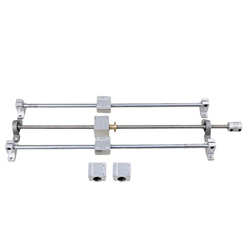 Horizontale Doppelschiene, silberne und graue Schienenwellenunterstützung und 450 mm, 8 mm T8-Leitspindelkupplungssatz mit 15 Stück Horizontale Doppelschiene, silberne und graue Schienenwellenunterstützung und 450 mm, 8 mm T8-Leitspindelkupplungssatz mit 15 Stück von CNBTR