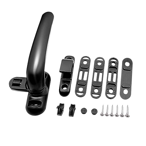 CNDBAHHE Fensterschloss, Fenstergriff, Universeller Ersatz-Türgriff aus Aluminium, Möbelteile, Hardware-Zubehör, Schubladen-Tür-Möbelgriff for Upvc-Fenster(Black Left) von CNDBAHHE