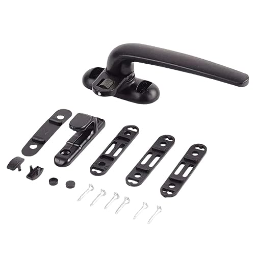 CNDBAHHE Fensterschloss, Fenstergriff, Universeller Ersatz-Türgriff aus Aluminium, Möbelteile, Hardware-Zubehör, Schubladen-Tür-Möbelgriff for Upvc-Fenster(Right Black) von CNDBAHHE