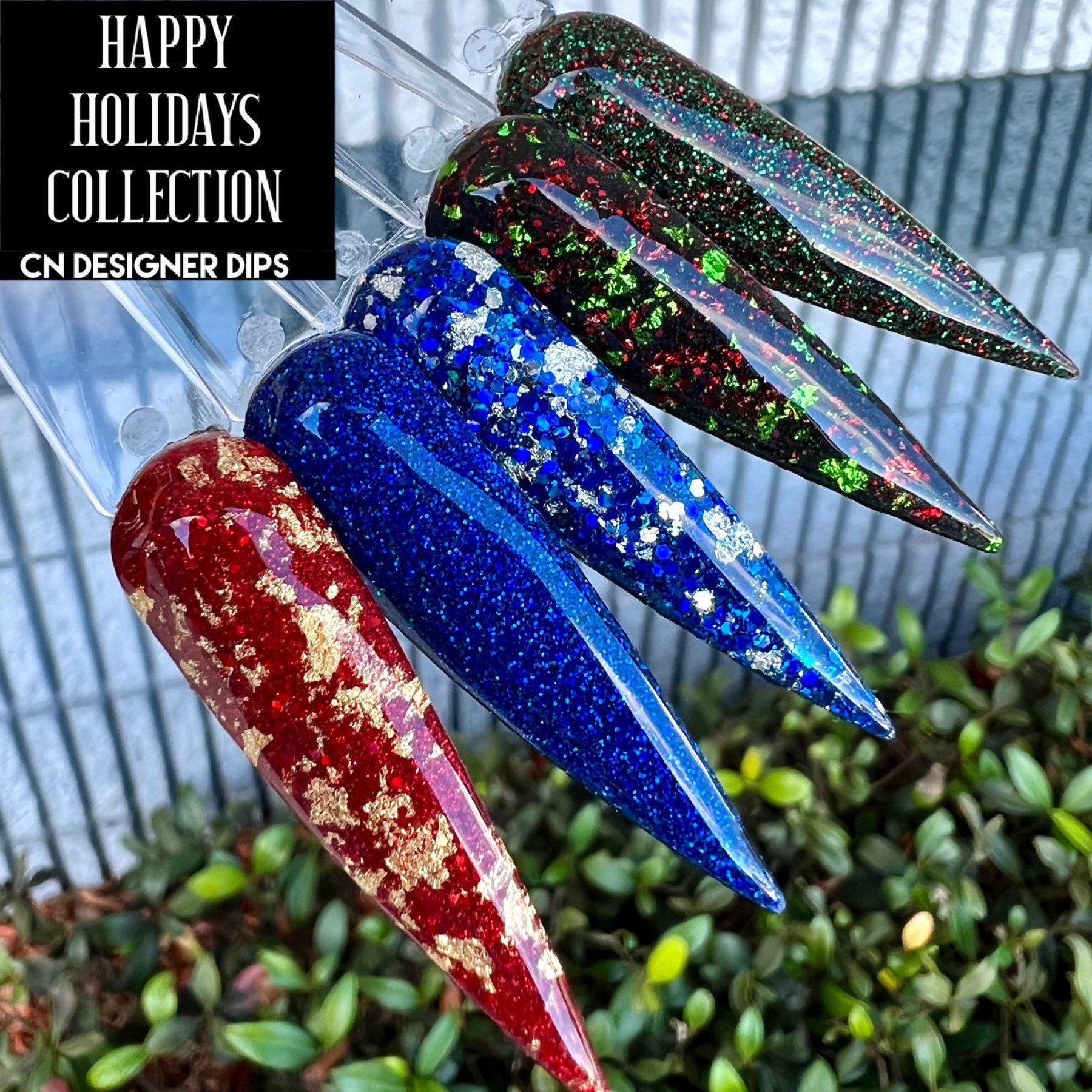 Happy Holidays Collection - Dip-Puder, Dip-Puder Für Nägel, Nagel-Dip-Puder, Acryl, Acryl-Pulver, Acrylfarben, Urlaub, Nagel, Dip von CNDesignerDips