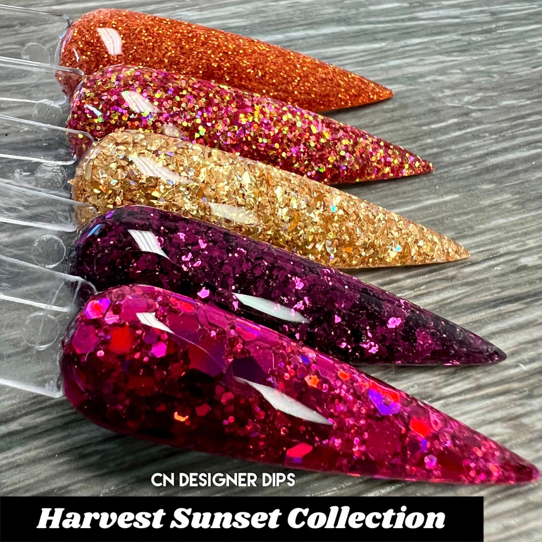 Harvest Sunset Collection - Dippulver, Dippulver Für Nägel, Glitzer Nagel Dip, Dip Nailpulver, Dip Powder, Acrylpulver von CNDesignerDips
