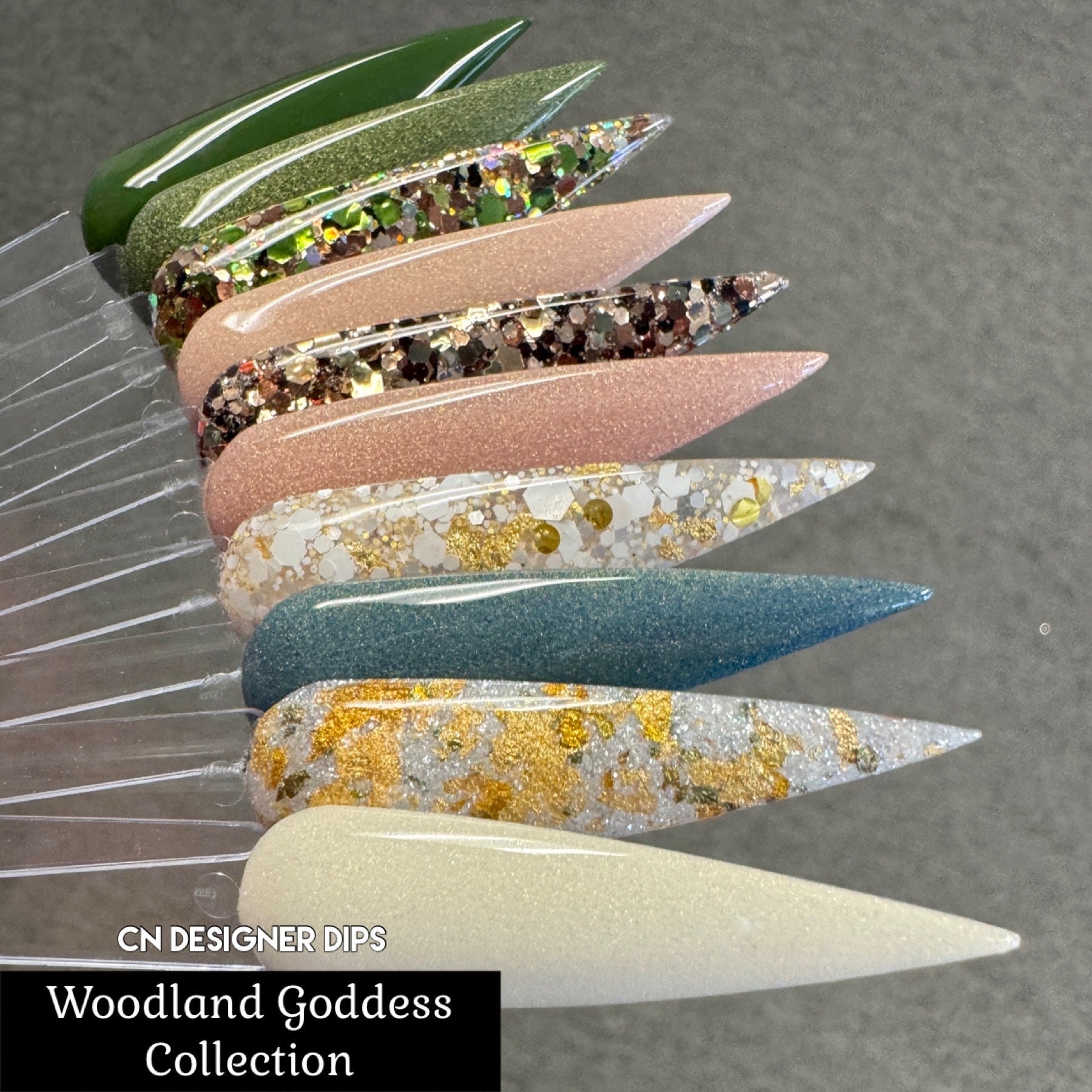 Woodland Goddess Collection - Dip Powder, Powder Für Nägel, Nageldip, Dippulver, Dipnagelpulver, Glitterdippulver, Acryl, Nägel von CNDesignerDips