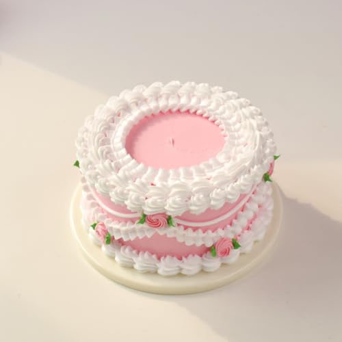 CNEZOMP Künstliche Kuchen-Nachbildung, realistische Lebensmittel-Nachbildung, Erdbeere, dekoriert, Geburtstagskuchen, Party-Requisiten und Bäckerei-Dekoration (B, 15,2 cm) von CNEZOMP