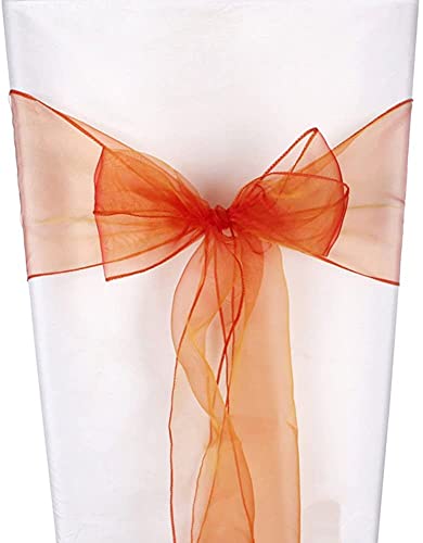 CNFQ Stuhlschleifen, Organza, Taufe, Party, Dekoration, Hochzeit, Orange, 50 Stück von CNFQ