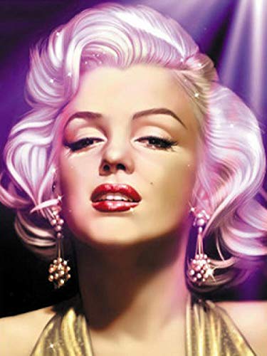 CNLSZM 5D Diamant Malerei Kreuzstich Kit DIY Manuelle Marilyn Monroe Strass Malerei Stickerei Set Wanddekoration-45x60cm von CNLSZM