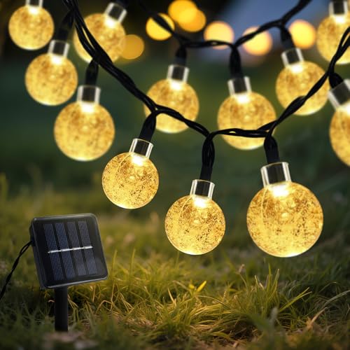 CNMTCCO Solarleuchten für den Außenbereich, 8 m, 40 LEDs, Solarleuchten für den Außenbereich, IP65, wasserdicht, 8 Modi, geeignet für Garten, Balkon, Terrasse, Urlaubsdekoration von CNMTCCO