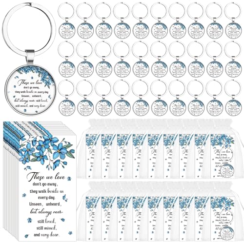 CNSJ 30 Sets Vergissmeinnicht Gedenk-Schlüsselanhänger, Beerdigungsgeschenke mit Blumen-Schlüsselanhänger, Großpackung, Erinnerungskarten, Organza-Beutel für den Verlust eines geliebten Menschen, CNSJ 30 Sets Vergissmeinnicht Gedenk-Schlüsselanhänger, Beerdigungsgeschenke mit Blumen-Schlüsselanhänger, Großpackung, Erinnerungskarten, Organza-Beutel für den Verlust eines geliebten Menschen, von CNSJ