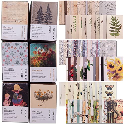 600 Stk Jahrgang DIY-Material Papier, CNYMANY Junk-Journal Journaling-Zubehör Scrapbooking-Papier Ästhetisches Papier Retro-Dekorpapier Antikes Kunsthandwerk Tagebuch-Verzierungszubehör von CNYMANY