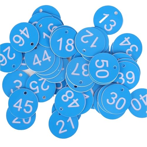 1 Satz/100 Stück runde Bienenstocketiketten 1–100, wasserdicht, nummeriertes Etikett mit Loch, Mehrzweck-Markierung for Bienenzuchtboxen, fortlaufende Nummern(Blue) von CNYUON