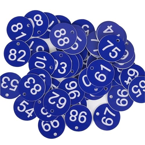 1 Satz/100 Stück runde Bienenstocketiketten 1–100, wasserdicht, nummeriertes Etikett mit Loch, Mehrzweck-Markierung for Bienenzuchtboxen, fortlaufende Nummern(Dark Blue) von CNYUON