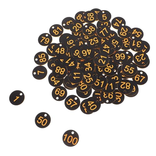 100 Stück Schlüsselhandkarten, Nummernschilder, gravierte Etiketten, Schrankcodierung, Aufbewahrungsorganisator, wiederverwendbare Kunststoff-Identifikationsmarken(Black) von CNYUON