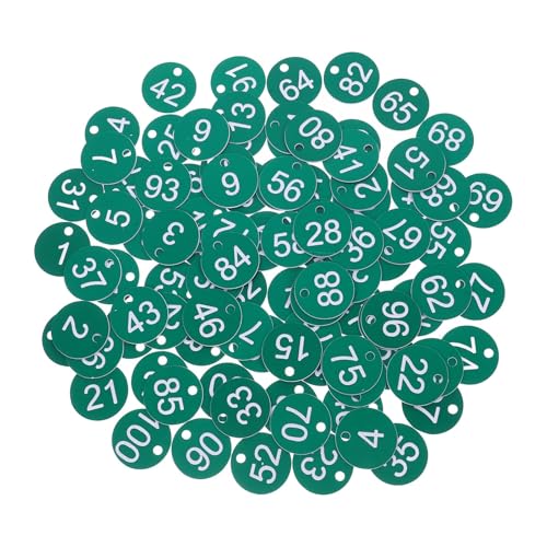 100 Stück Schlüsselhandkarten, Nummernschilder, gravierte Etiketten, Schrankcodierung, Aufbewahrungsorganisator, wiederverwendbare Kunststoff-Identifikationsmarken(Green) von CNYUON