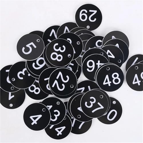 100 stücke 1-100 Anzahl Tags 3,5 CM Runde Sequentielle Zahlen Zeichen Etiketten Bunte(Black) von CNYUON