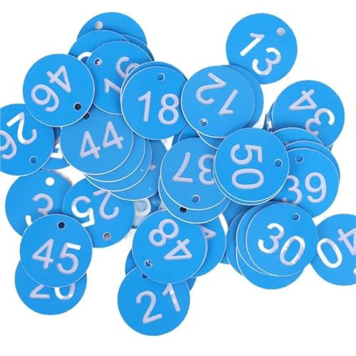 100 stücke 1-100 Anzahl Tags 3,5 CM Runde Sequentielle Zahlen Zeichen Etiketten Bunte(Blue) von CNYUON
