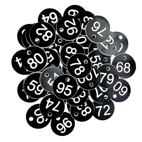 100 stücke 1-100 Nummerierte Zeichen Etiketten Beehive Tags Garten Box Mark Mit Loch Anlage Marker(Black) von CNYUON