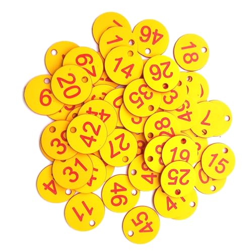 100 stücke 1-100 Nummerierte Zeichen Etiketten Beehive Tags Garten Box Mark Mit Loch Anlage Marker(Light yellow) von CNYUON