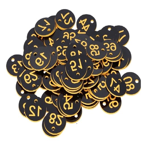 100 stücke Kunststoff Tags Bunte Runde Sequentielle Zahlen Zeichen Etiketten 3,5 CM Anzahl Platte Garten Marker(Brown) von CNYUON