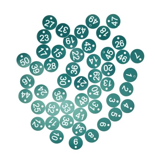 100 stücke Kunststoff Tags Bunte Runde Sequentielle Zahlen Zeichen Etiketten 3,5 CM Anzahl Platte Garten Marker(Green) von CNYUON
