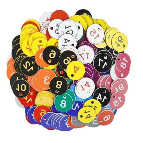 100 stücke Kunststoff Tags Bunte Runde Sequentielle Zahlen Zeichen Etiketten 3,5 CM Anzahl Platte Garten Marker(Mix Colors 1-100) von CNYUON