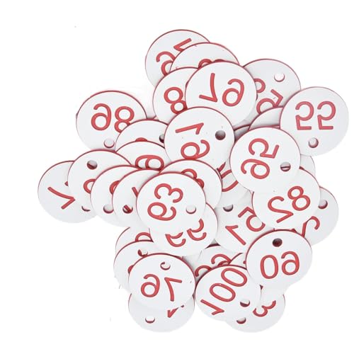 100 stücke Kunststoff Tags Bunte Runde Sequentielle Zahlen Zeichen Etiketten 3,5 CM Anzahl Platte Garten Marker(WHITE) von CNYUON