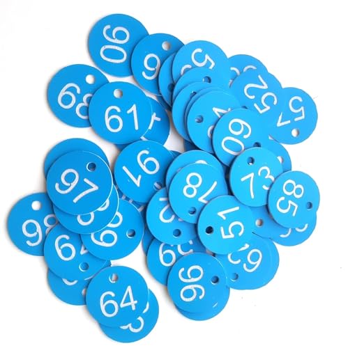 100 stücke Nummeriert Zeichen Etiketten Beehive Tags Garten Box Mark Mit Loch Anlage Marker 1-100(Blue) von CNYUON