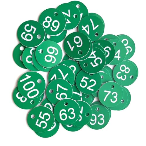 100 stücke Nummeriert Zeichen Etiketten Beehive Tags Garten Box Mark Mit Loch Anlage Marker 1-100(Green) von CNYUON