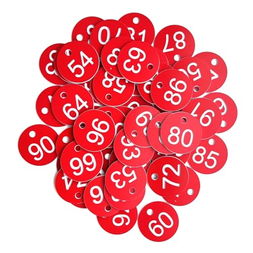 100 stücke Nummeriert Zeichen Etiketten Beehive Tags Garten Box Mark Mit Loch Anlage Marker 1-100(Red) von CNYUON