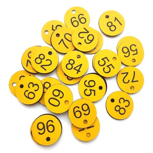 100 stücke Nummeriert Zeichen Etiketten Beehive Tags Garten Box Mark Mit Loch Anlage Marker 1-100(Yellow) von CNYUON