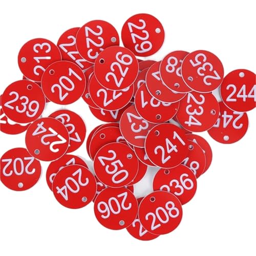 100 stücke Nummerierte Zeichen Etiketten Beehive Tags Bee Box Mark Imkerei Versorgung Garten Werkzeug Set Nummer Platte for Restaurant(Red) von CNYUON