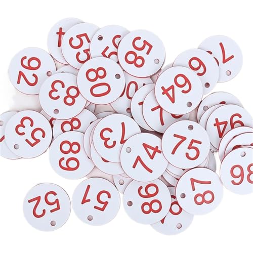 100 stücke Nummerierte Zeichen Etiketten Beehive Tags Bee Box Mark Imkerei Versorgung Garten Werkzeug Set Nummer Platte for Restaurant(WHITE) von CNYUON