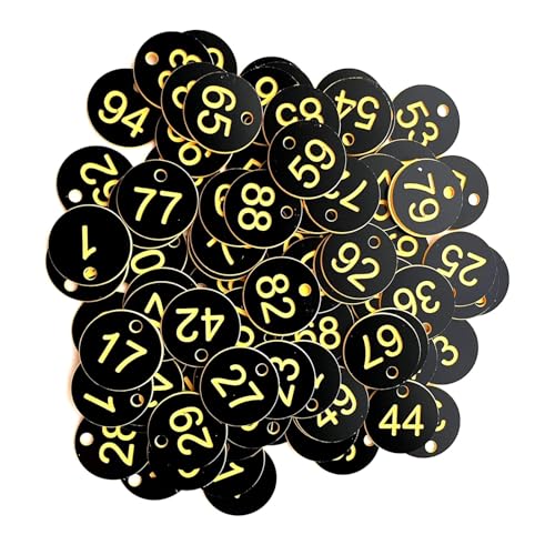 1000 stücke Nummerierte Zeichen Etiketten Beehive Tags Garten Box Mark Mit Loch Anlage Marker 1-1000(1-1000 Black Yellow) von CNYUON