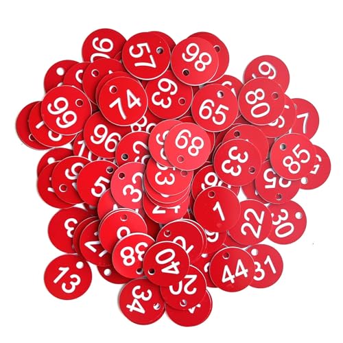 1000 stücke Nummerierte Zeichen Etiketten Beehive Tags Garten Box Mark Mit Loch Anlage Marker 1-1000(1-1000 Red White) von CNYUON