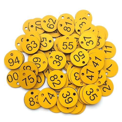 1000 stücke Nummerierte Zeichen Etiketten Beehive Tags Garten Box Mark Mit Loch Anlage Marker 1-1000(1-1000 Yellow Black) von CNYUON
