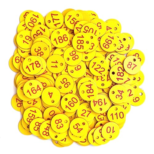 1000 stücke Nummerierte Zeichen Etiketten Beehive Tags Garten Box Mark Mit Loch Anlage Marker 1-1000(1-1000 Yellow Red) von CNYUON