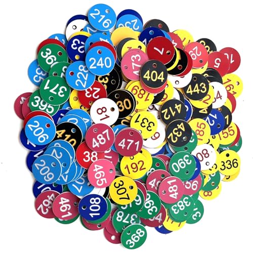 500 stücke Kunststoff Tags Bunte Runde Sequentielle Zahlen Zeichen Etiketten 3,5 CM Anzahl Platte Garten Marker(1-500 Mixed Color) von CNYUON