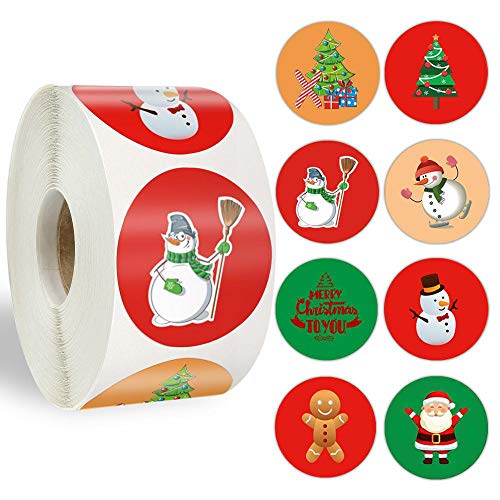CO 1 Rolle 500 Stück Weihnachtsgeschenke Sticker Etiketten Aufkleber auf einer Rolle DIY Geschenkverpackung CO 1 Rolle 500 Stück Weihnachtsgeschenke Sticker Etiketten Aufkleber auf einer Rolle DIY Geschenkverpackung von CO